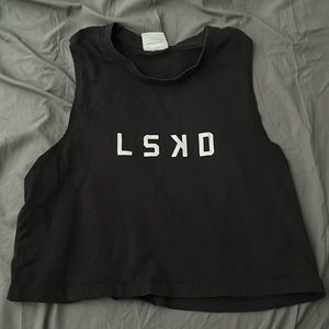 LSKD black crop muscle tank